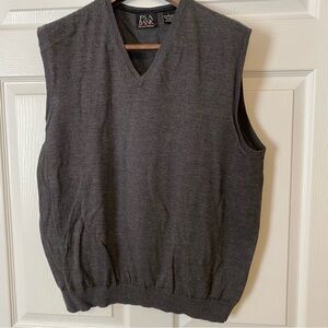 Jos. A. Bank Charcoal V-Neck Sweater Vest